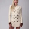 Samara Weaving SXSW Off White Blazer Coat