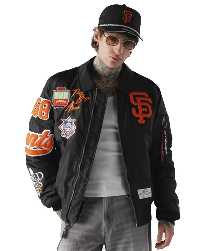San Francisco Giants New Era x Alpha Industries MA-1 Black Jacket