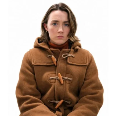 Saoirse Ronan Bad Apples Brown Duffle Coat