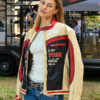 Sara Pagliaroli Cream Racing Biker Jacket