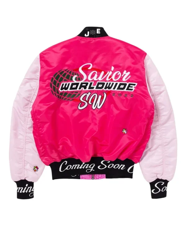 Savior Worldwide x Alpha Industries Pink Bomber Jacket