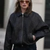 Sophia Geiss Black Woven Leather Jacket