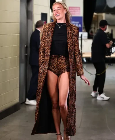 Sophie Cunningham Leopard Print Leather Coat