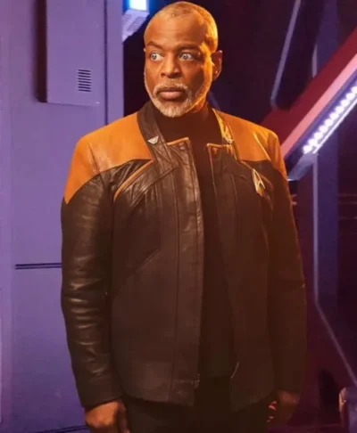 Star Trek Picard Geordi La Forge Leather Jacket