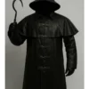 Steampunk Fisherman Halloween Black Leather Trench Coat