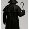 Steampunk Fisherman Halloween Black Leather Trench Coat