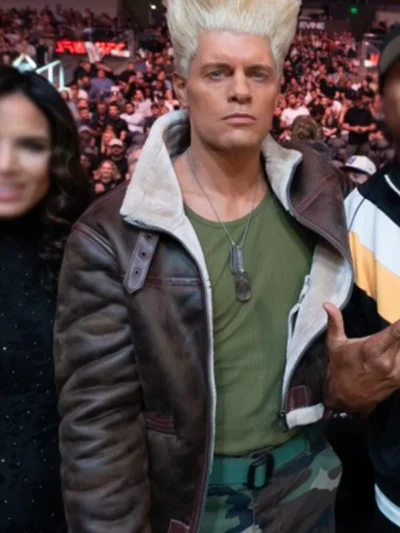 Street Fighter Cody Rhodes UFC 332 Brown Leather Jacket