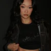 Street Fighter Premiere Callina Liang Cropped Denim Jacket