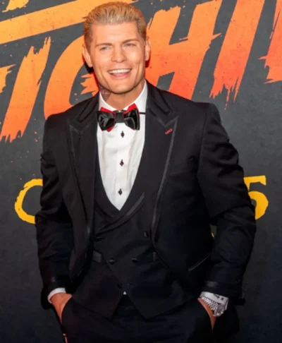 Street Fighter Premiere Cody Rhodes Black Suit Blazer