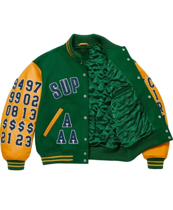 Supreme Green Praises Letterman Varsity Jacket