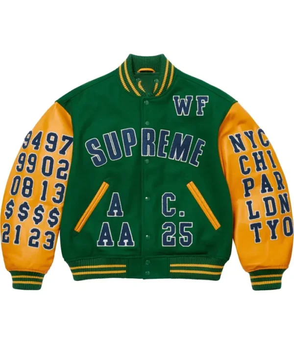 Supreme Green Praises Letterman Varsity Jacket