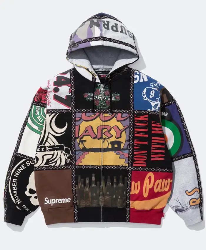 Supreme Number (N)ine Patchwork Zip-Up Hoodie