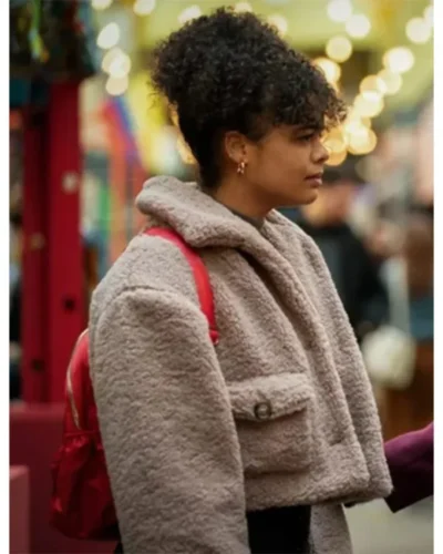 Suspicion Lydia West Sherpa Fur Crop Jacket