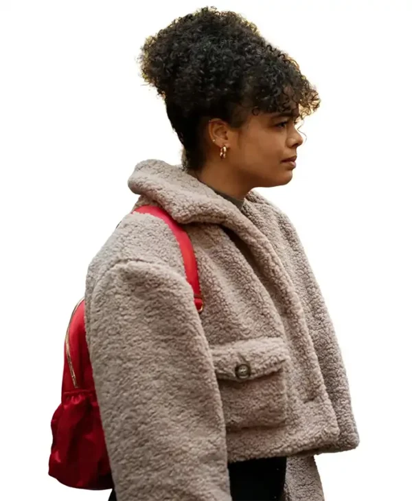 Suspicion Lydia West Sherpa Fur Crop Jacket