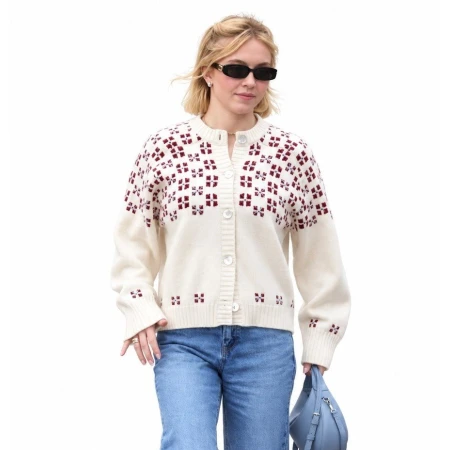 Sydney Sweeney Cream Knit Cardigan