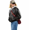 Sydney Sweeney Real Leather Flight Jacket