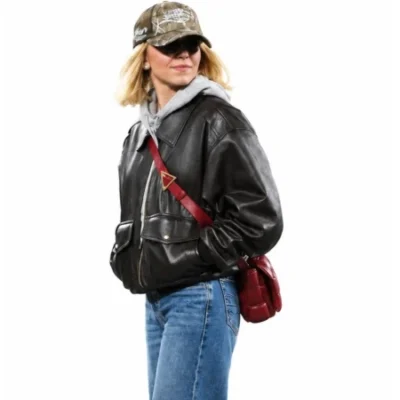 Sydney Sweeney Real Leather Flight Jacket