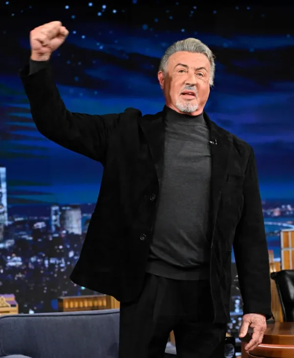 Sylvester Stallone Tonight Show Suede Blazer