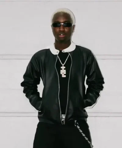 TML Vibez Black Leather Jacket