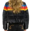 Ted Lasso Rebecca Lowe Stripes Rainbow Puffer Jacket