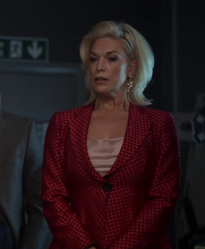 Ted Lasso S04 Hannah Waddingham Red Printed Blazer