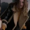 Ted Lasso Sassy Collins Shearling Leather Jacket