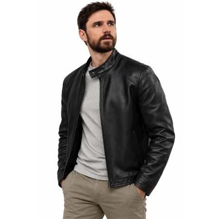 The Handler 2026 Eduard Trica Black Leather Jacket