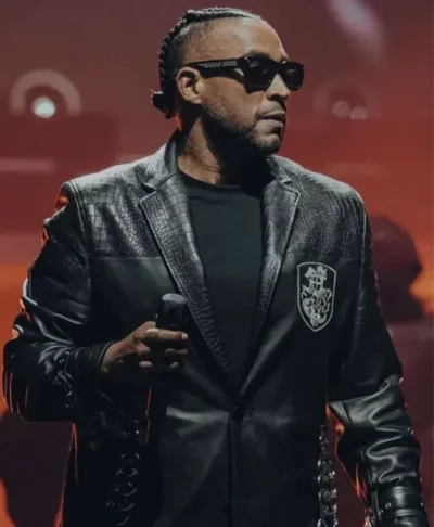 The Last King World Tour 2026 Don Omar Black Leather Coat