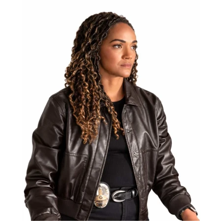 The Rookie S09 Melissa O’Neil Dark Brown Leather Jacket