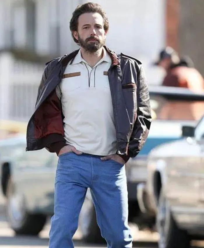 The Tender Bar Ben Affleck Leather Brown Jacket