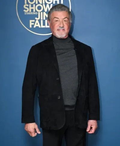 The Tonight Show Sylvester Stallone Black Suede Blazer