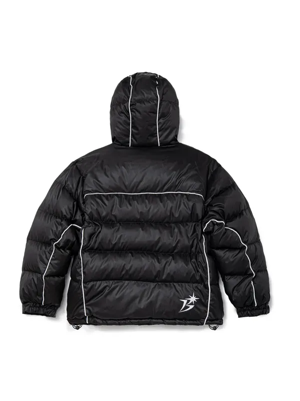 Tokyo Streetwear Black Hooded Down Jacket