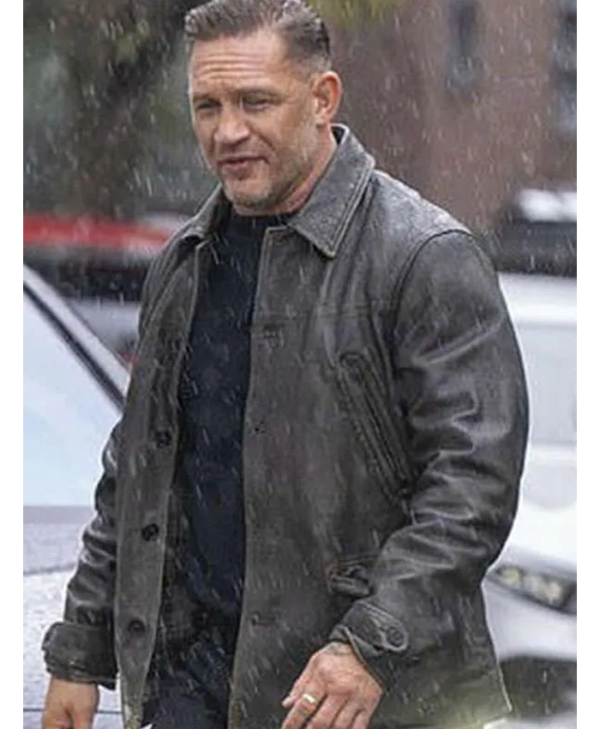 Tom Hardy MobLand Season 2 Black Leather Jacket