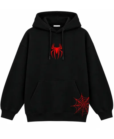 Tom Holland Spider-Man Great Power Black Fleece Hoodie