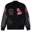 Toronto Raptors x OVO Raglan Full-Snap Varsity Jacket
