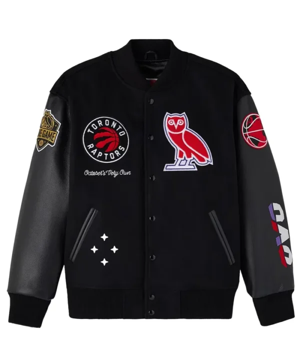 Toronto Raptors x OVO Raglan Full-Snap Varsity Jacket