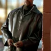 Training Day Denzel Washington Black Leather Coat