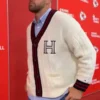 Travis Kelce Chiefs Game Arrival H Off-White Cardigan