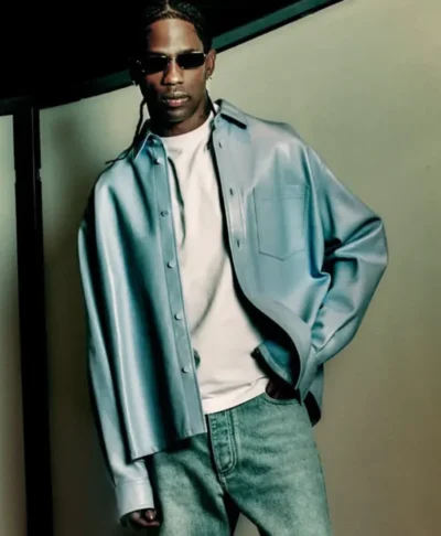 Travis Scott Bottega Veneta 2026 Light Blue Shacket