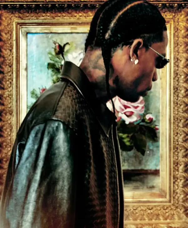 Travis Scott Bottega Veneta Black Leather Jacket