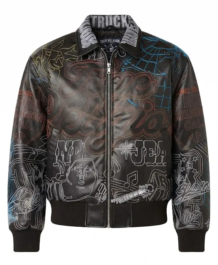 True Religion Men’s Trophy Retro Bomber Jacket