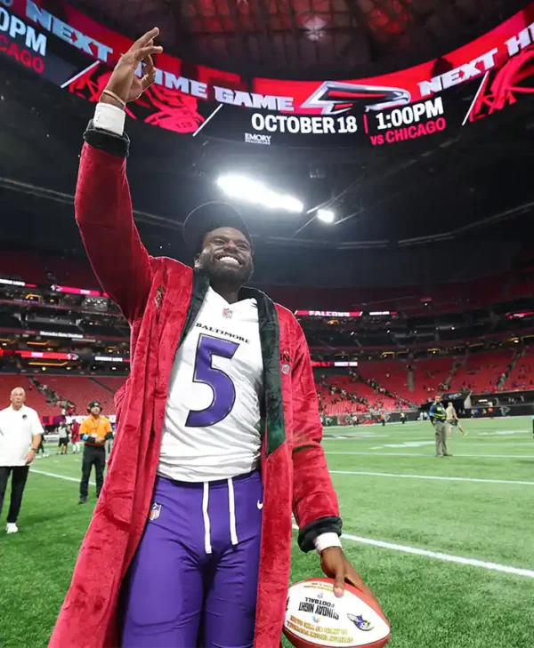 Tyler Huntley Baltimore Ravens Custom SNF Red Velvet Robe