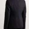 Unisex Black Embellished Suit Fabric Blazer