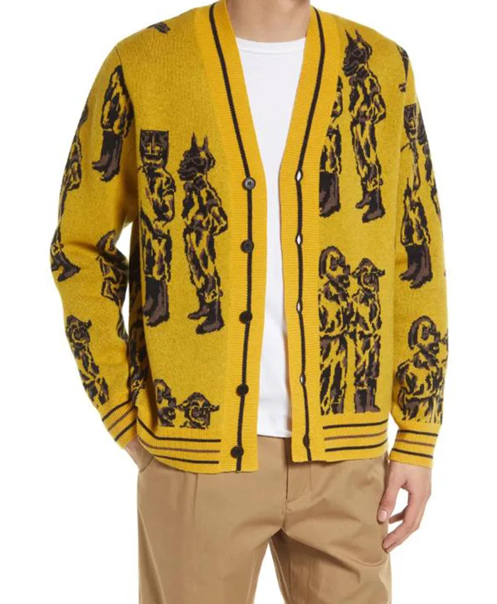 Unisex Graphic V-Neck TV Replica Knit Cardigan