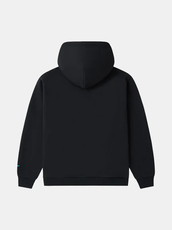 Unisex Hood Collar Zipper Fleece Hoodie Four Pockets