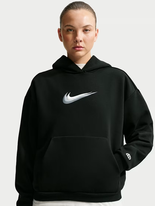 Unisex Hooded Collar Pull Over Fleece Hoodie Four Pockets