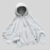 Unisex Hooded Collar Zipper Fleece Hoodie Four Pockets
