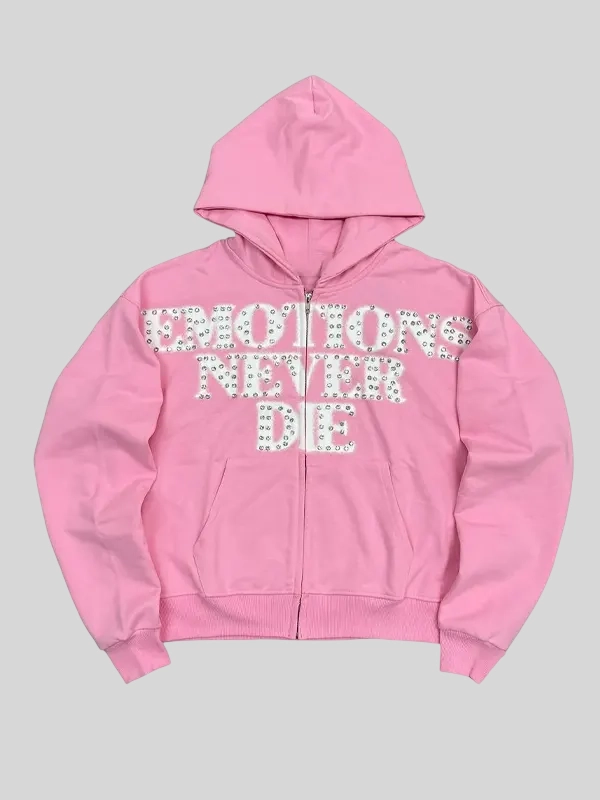Unisex Hooded Collar Zipper Fleece Jacket Four Pockets