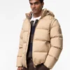 Unisex Hooded Collar Zipper Polyester Jacket Four Pockets