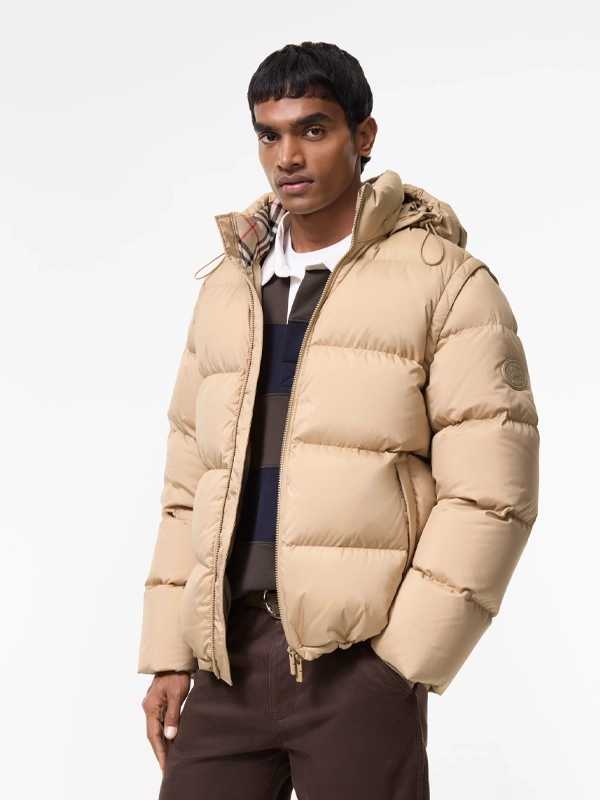 Unisex Hooded Collar Zipper Polyester Jacket Four Pockets